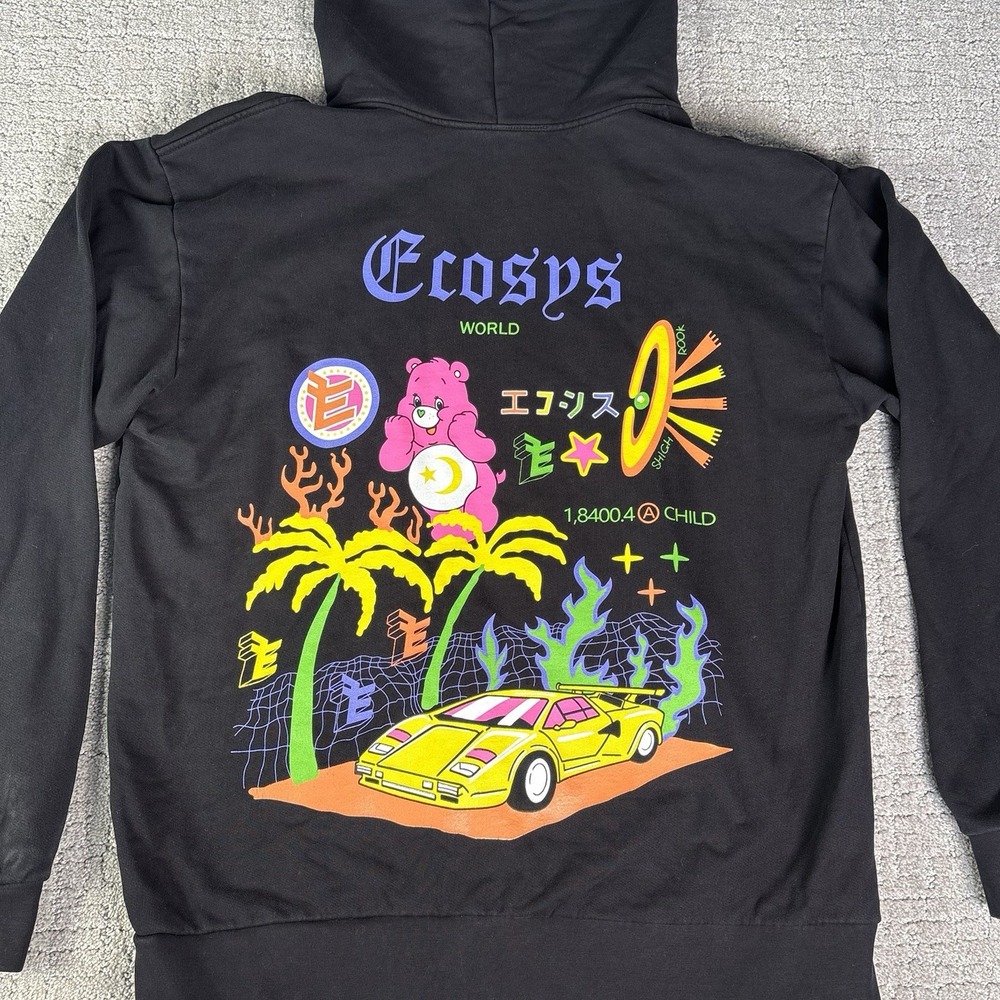Ecosys Los Angeles Hoodie Size XL Care Bears Lamborghini Countach Streetwear